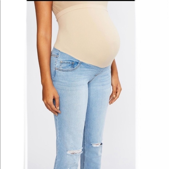 INDIGO Blue Motherhood Fit Belly Light Wash Maternity Jeans - Picture 5 of 9
